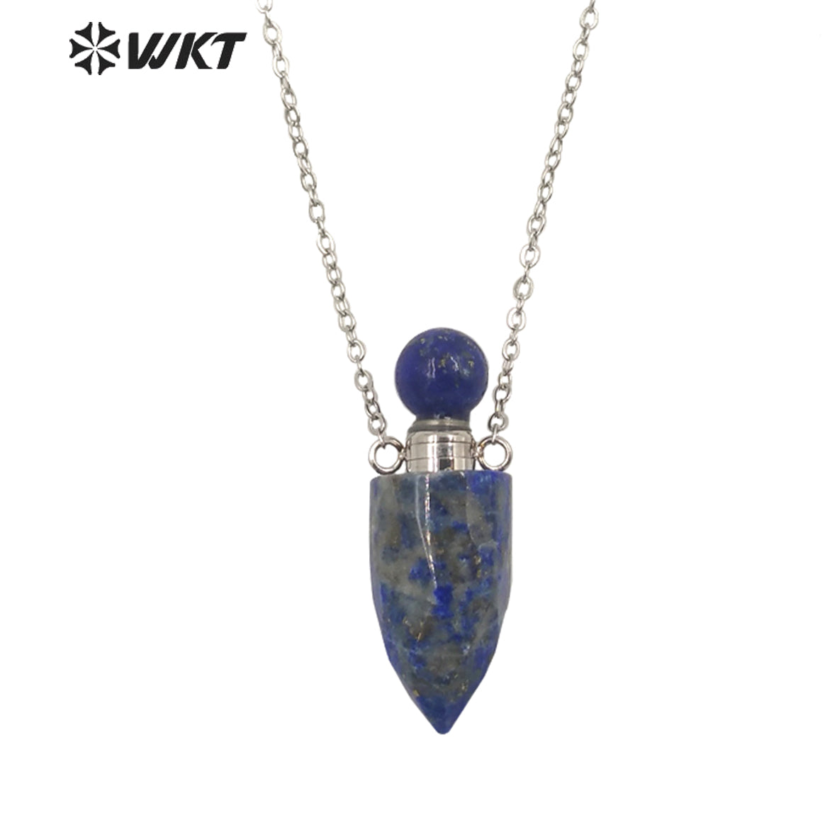 WT-N1370 Attractive Necklace Perfume Bottle Pendant Colorful Stone Pendant Necklace Women Jewelry Natural Stone Necklace
