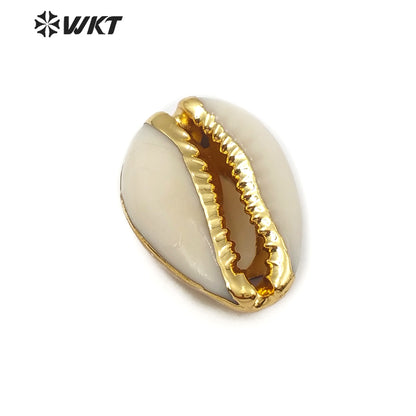 WT-JP119 Wholesale Fashion Natural Gold and Sliver Electroplated Shell Accessories Shell Beads Lovely Tiny Cowrie Shell Pendant