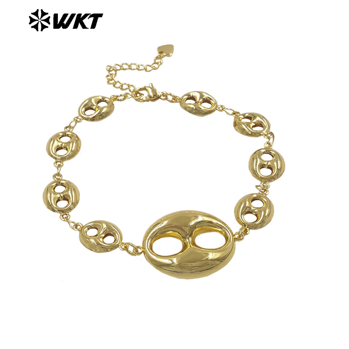 WT-JF379 Unique Multi Designs 18K Gold Plated Charms Splicing Chain Metal Bracelet For Women Fashionable Matching Accessory
