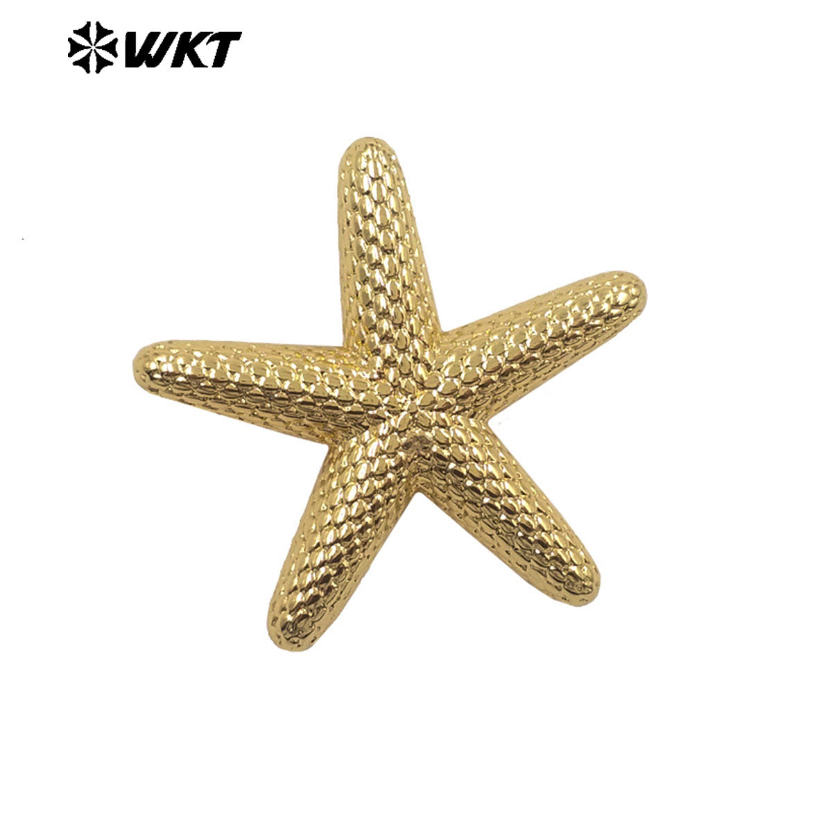 WT-P2081 High Quality 18K Gold Plated On Brass Metal Starfish Shape Little Pendants For Women Handmade Earrings DIY Design