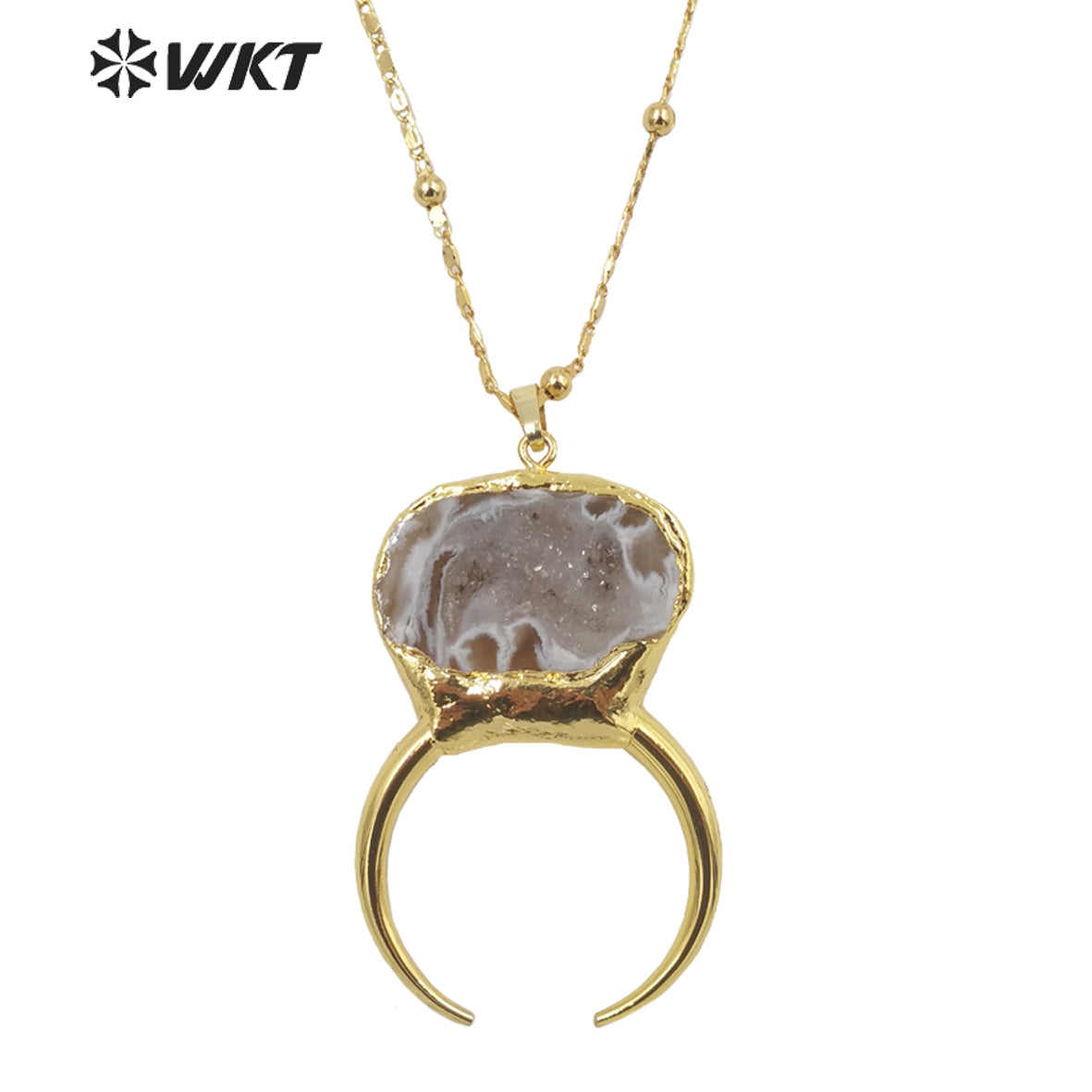 WT-N1322 Beautiful 2021 New Arrival Fashion Geode Agate Elegant and Fine Jewelry Necklace Suitable for Lady and for Party