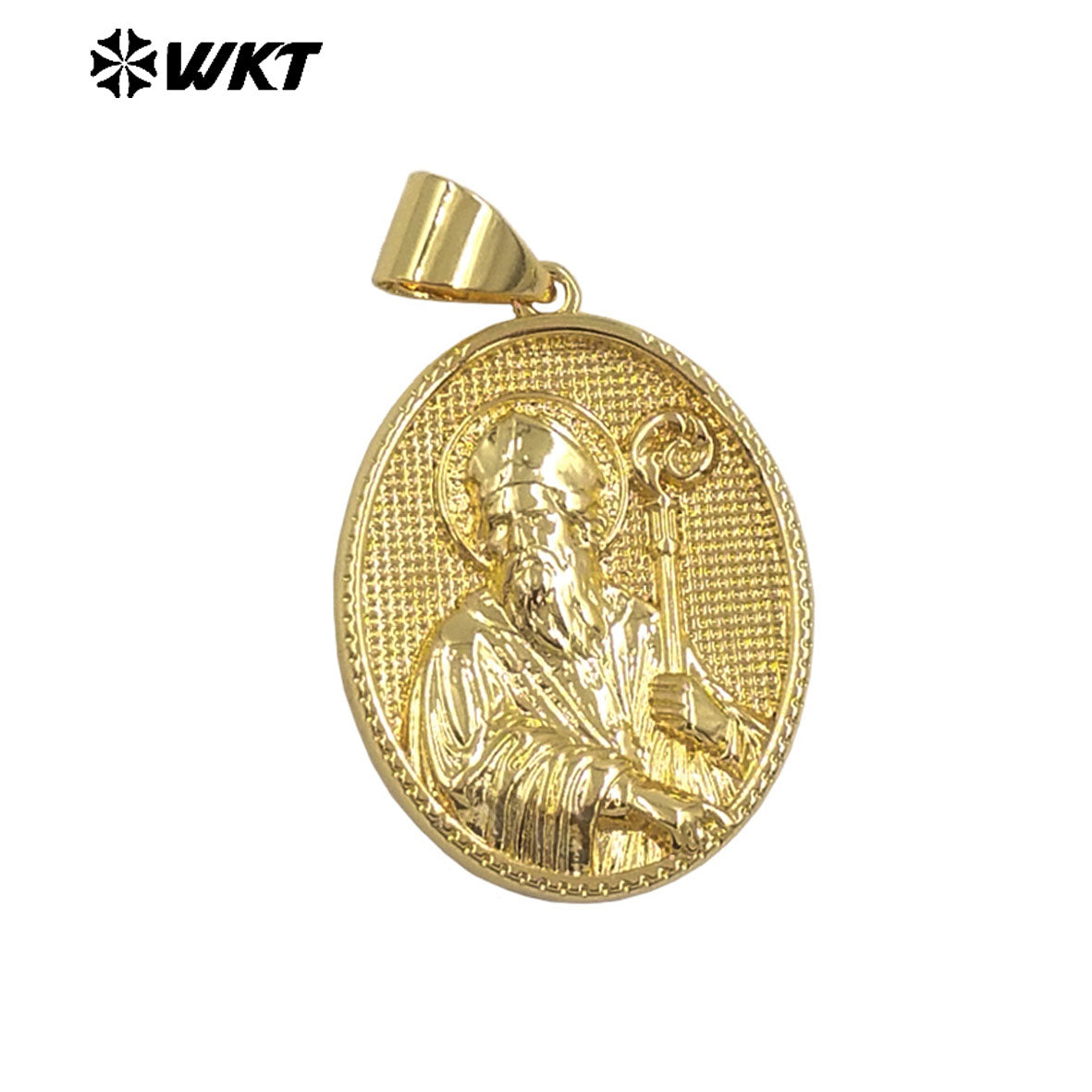 JFE144 18K Gold Plated God Religious Design Pendant Metal Yellow Brass Resist Tarnishable For Jewelry Handmade Wholesale