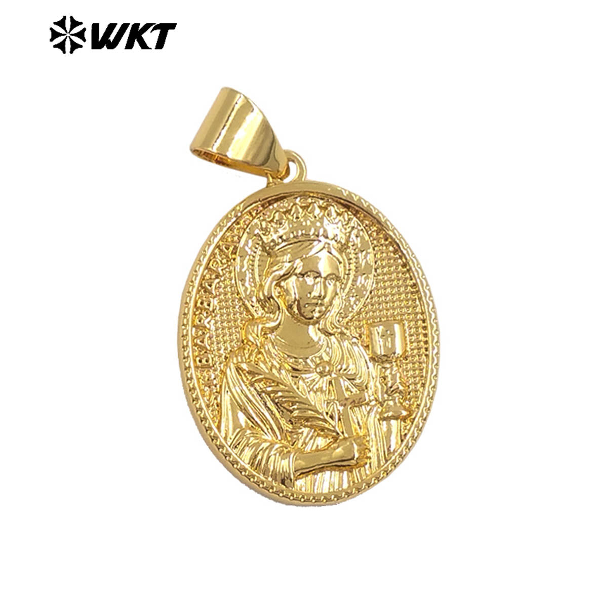 JFE147 Wholesale Newest Metal Yellow Brass Gold Plated Jesus Religious Pendant Resist Tarnishable For Necklace Jewelry DIY