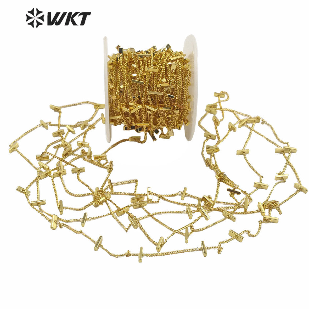 WT-BC137 Fashion Gold Electroplated Jewelry Chain for Necklace or Bracelet Design, DIY Design Finding Brass Chain Sell by Meter