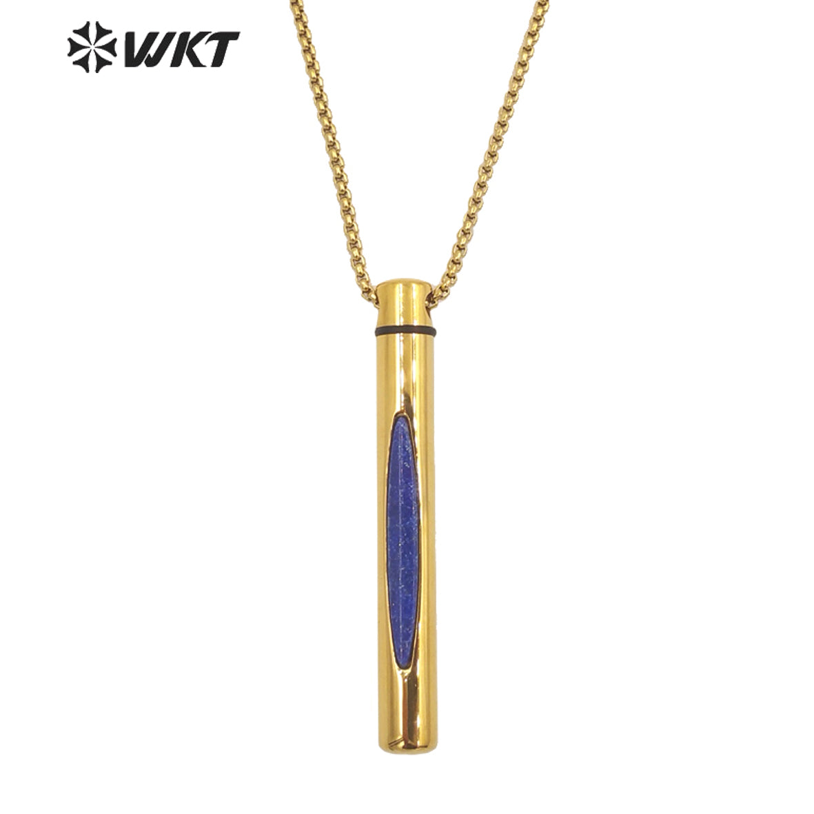 WT-N1371 Niche Design Gemstone Pendant Necklace Inlaid Colored Gemstone Necklace 18k Real Gold Plated Perfume Bottle Necklace