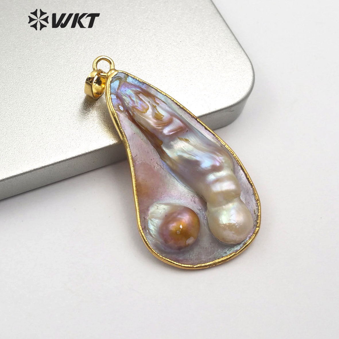 WT-JP159 New Arrival Natural Mother of Pearl Pendant Gold Plated Pearl Pendant Fashion Charm Jewelry Pearl Pendant