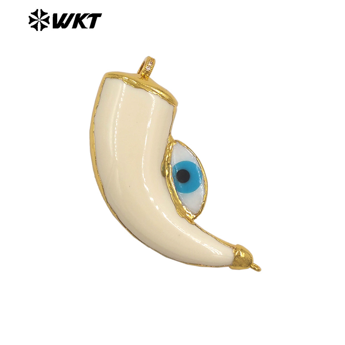WT-JP451 Peculiar Wholesale Gold Plated Natural Shell Eye Star And Egg Design Charm Pendants As Halloween Gift Making Findings