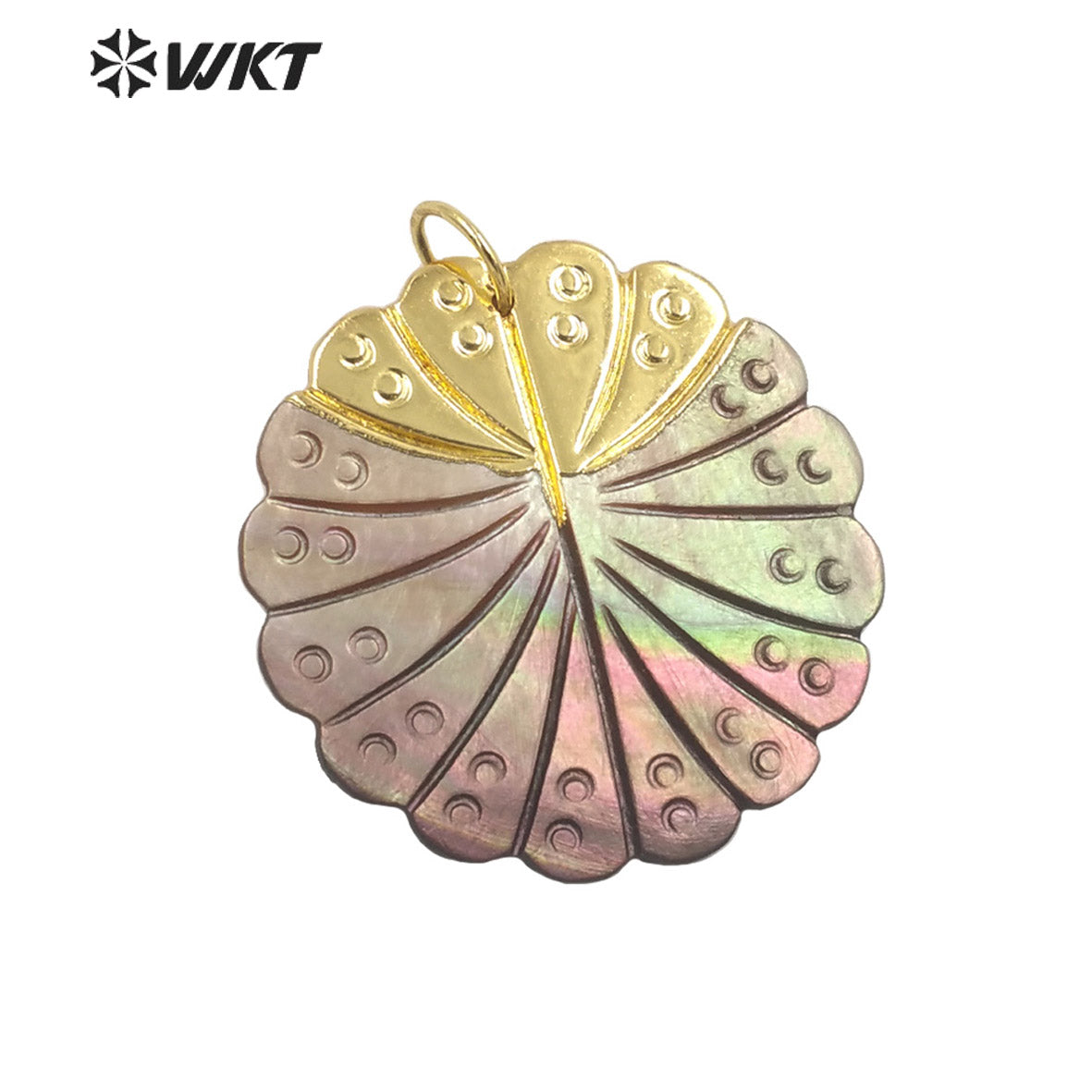 WT-JP300 Hot Selling Niche Design Flower Pendant Horn Shell Shell Textured Exotic Pendant Jewelry Accessories Shell Pendant