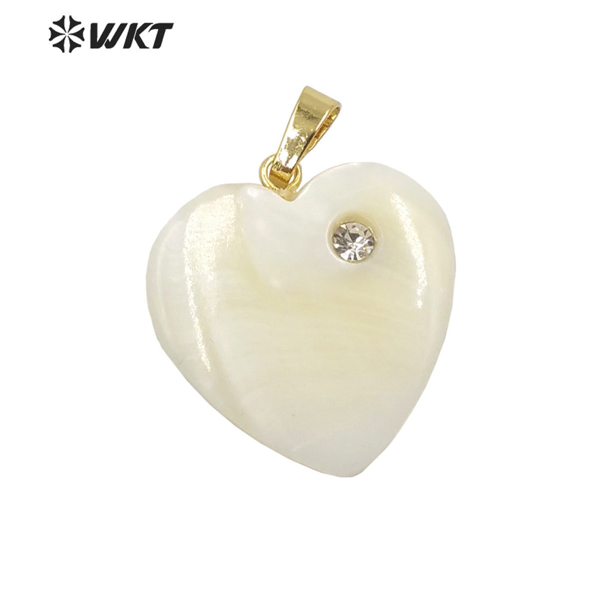 WT-JP289 WKT Retro Court Heart-Shaped Mixed Zircon Pendant Shell Pendant Women Necklace Beautiful Jewelry Shell Heart Pendant