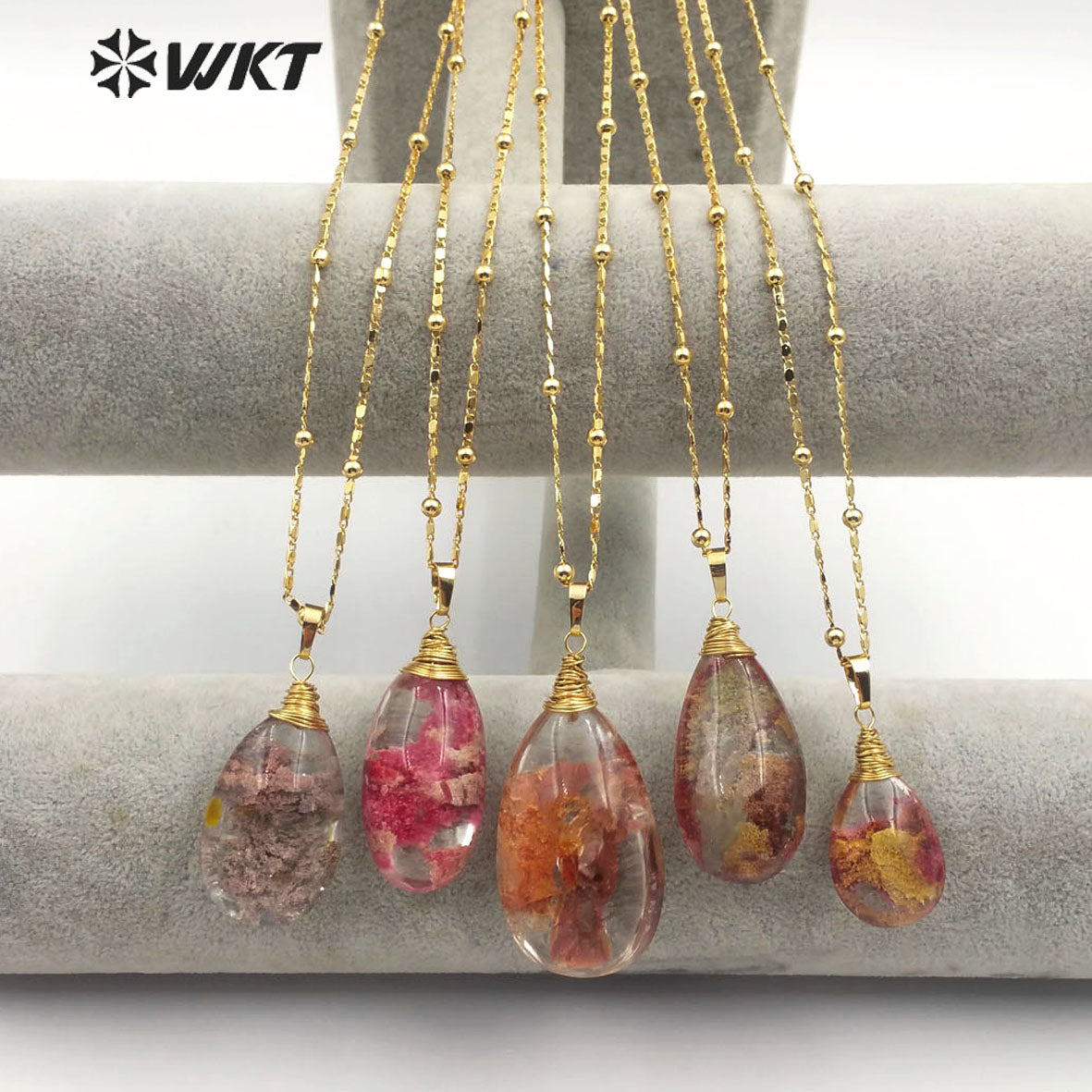 WT-N1200 Wholesale Clouds Quartz Stone Pendant Necklace With 18 Inch Necklace Women Stylish Charm Jewelry Stone Pendant Necklace