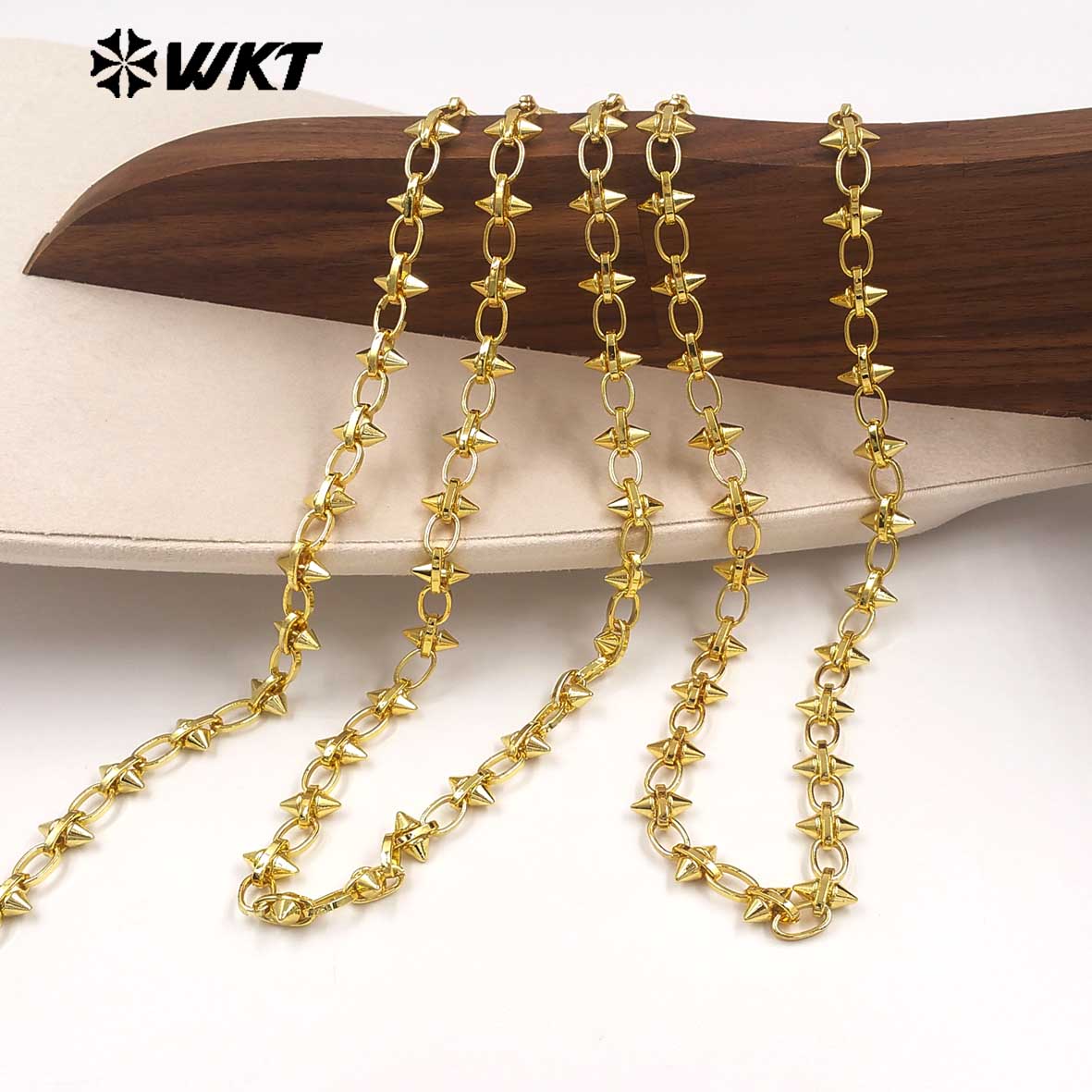 WT-BC271 Wonderful Vintage Punk Style Gold Plated Yellow Brass Cross Shape Metal Chain For Men And Women Fashion Accessories