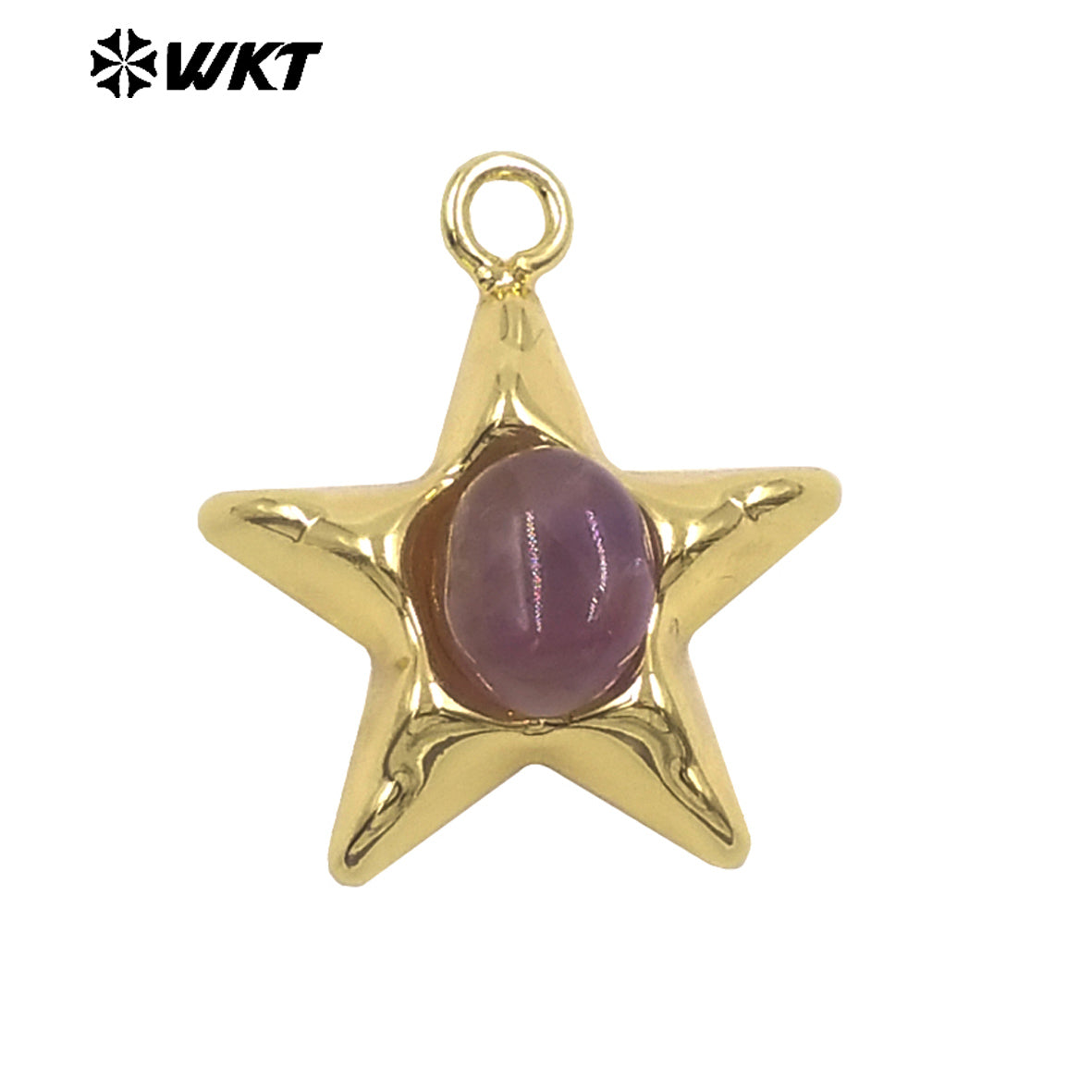 WT-P2133 Wonderful Design Gold Electroplated Natural Gemstones Star Shape Tiny Pendants For Friend Jewelry Gift DIY Making