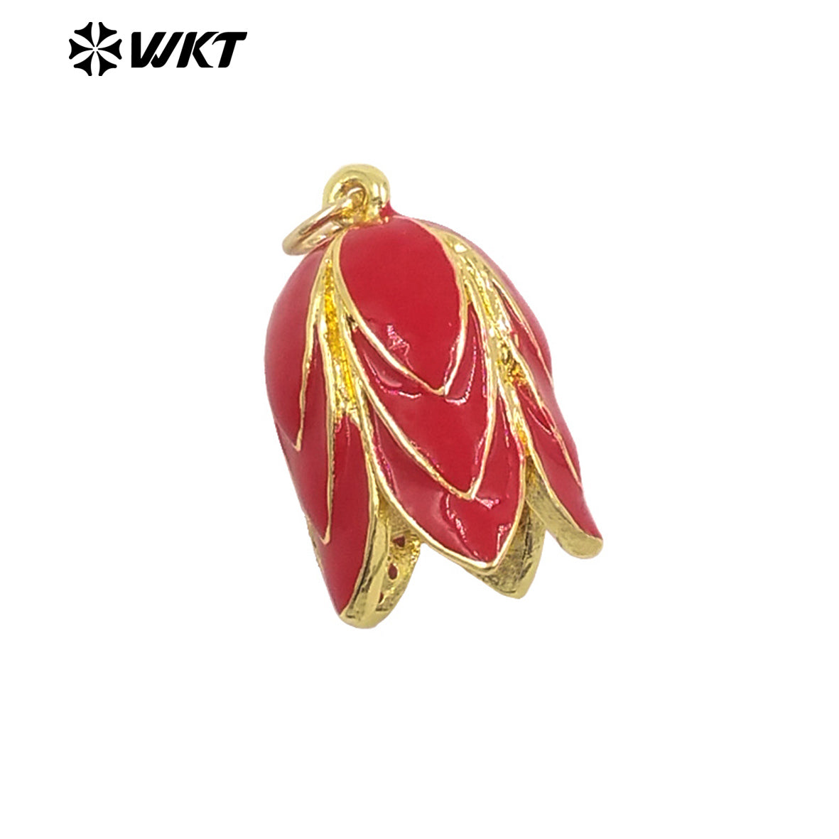 JFE150 Popular Sales Yellow Brass With Drop Oil Lovely Flower Shape Pendant For Jewelry Making Tiny Accessories Gold Plated