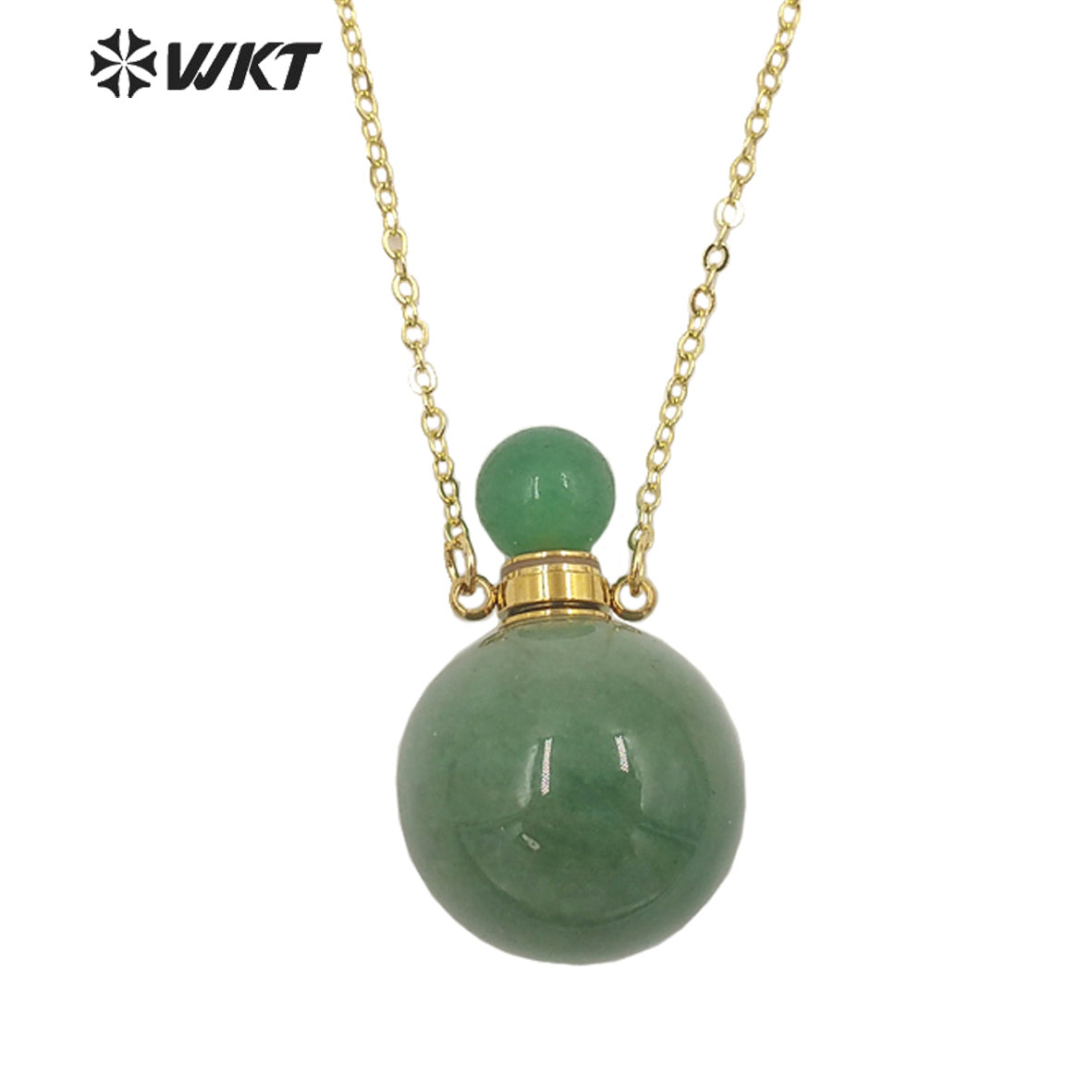 WT-N1442 WKT Best 2023 Newest Natural Aura Cluster Quartz Women Simple Hoop Aura Perfume Bottle Necklace