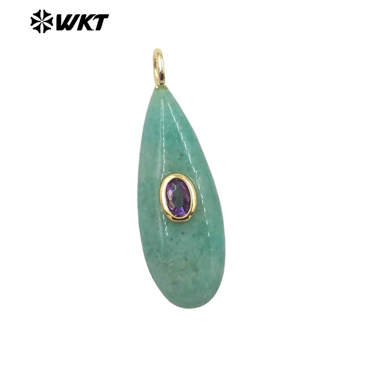 WT-P2065 Good Quality Gold Plated Zircon And Multi Natural Gemstones Waterdrop Shape Pendants For Fashion Women Earrings Making