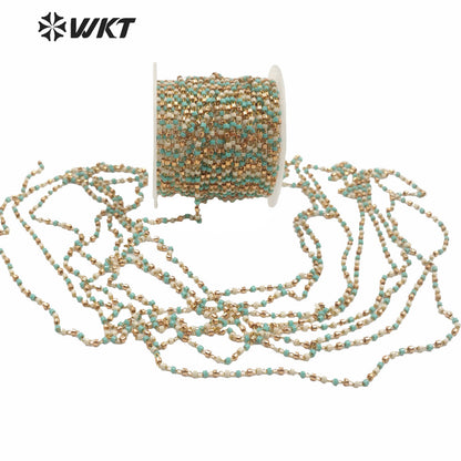 WT-RBC153 Wholesale 2mm Tiny Spacer Beads Chain Women Jewelry Making Bracelet and Necklace Chain for DIY Design Chain