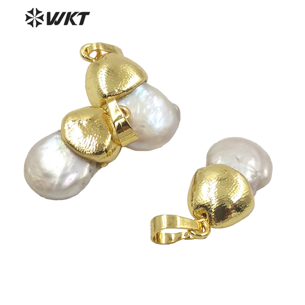 WT-JP249 Wholesale Newest Design Natural Fashion Gold Irregular Freshwater Drop Pearl Pendant Small Women Jewelry Make Pearl