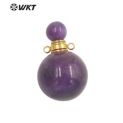 WT-P1930 Fashion Design Trendy New Precious Knife Shaped Colorful Stone Crystal Quartz Perfume Bottle Pendants