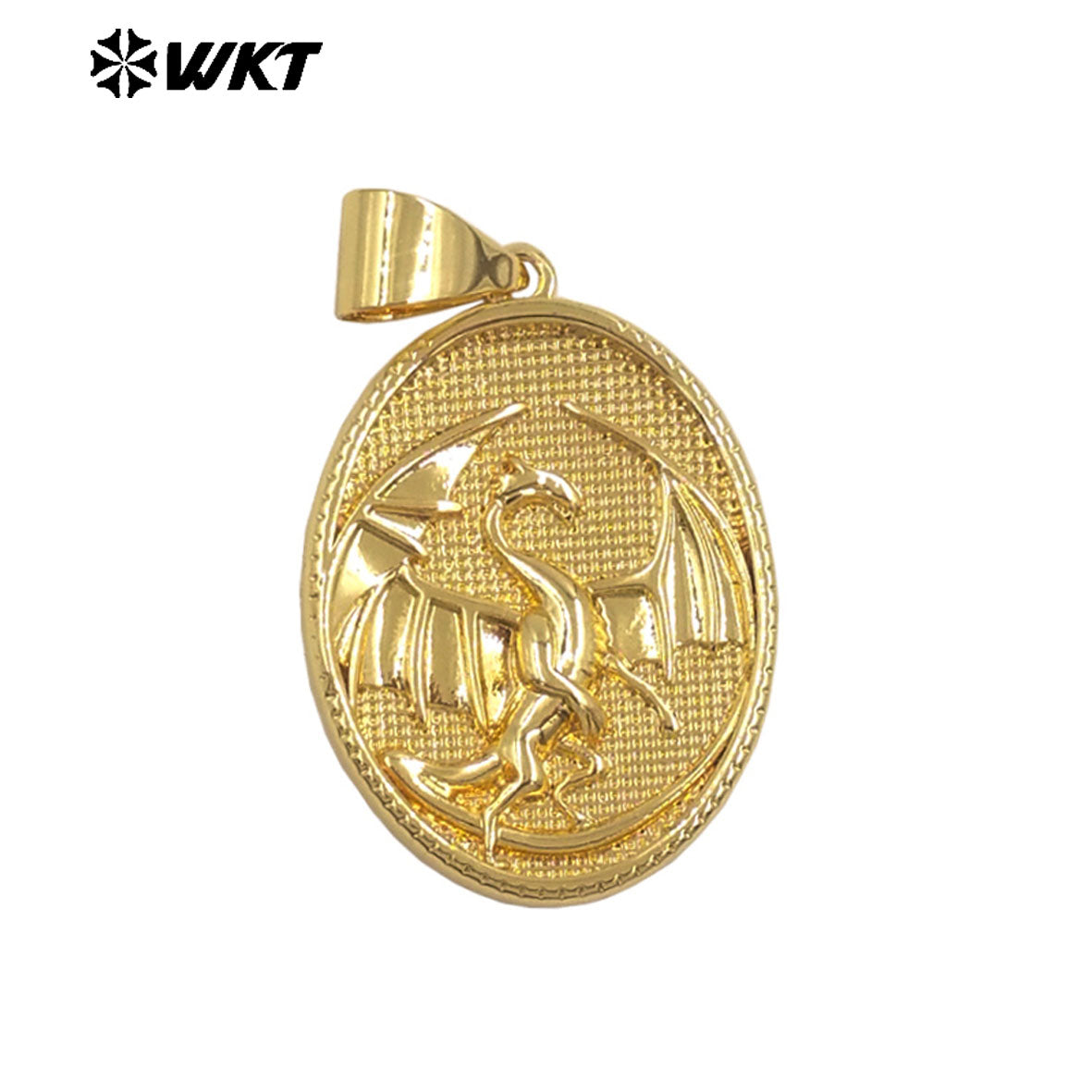 JFE143 New Arrival Metal Yellow Brass Pendant Oval Shape Religious Style Gold Electroplated For Jewelry Handmade Well Quality