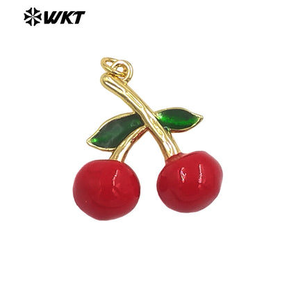 JFE155 Lovely Design Double Cherries Little Pendant Silver Gold Plated Ladies Jewelry Accessory for Handmade Good Quality