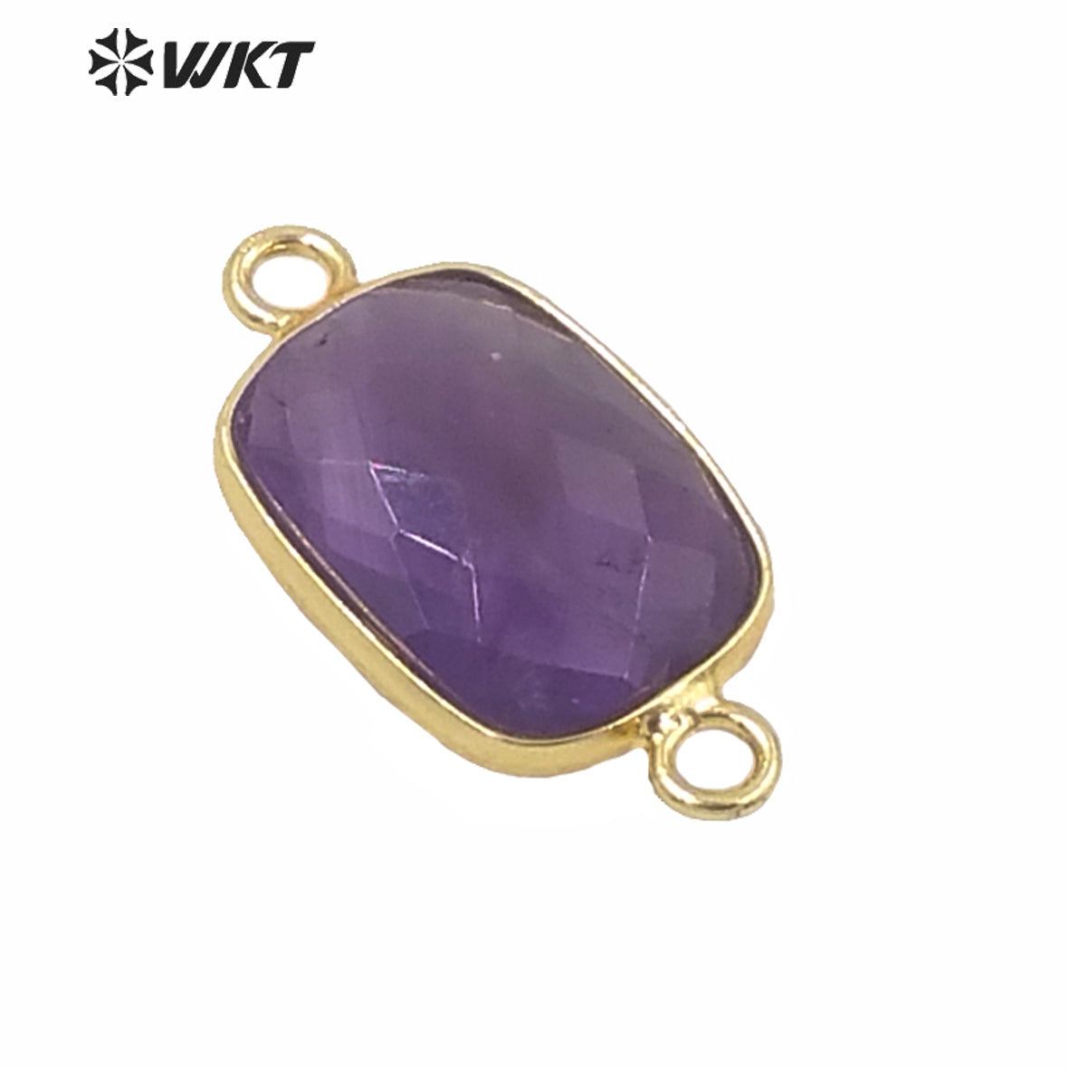 WT-C298 Wholesale Euorope Hot Sale Natural Faceted Stone Jewelry Connectors Populared Women Gold Bezel Stone Connectors