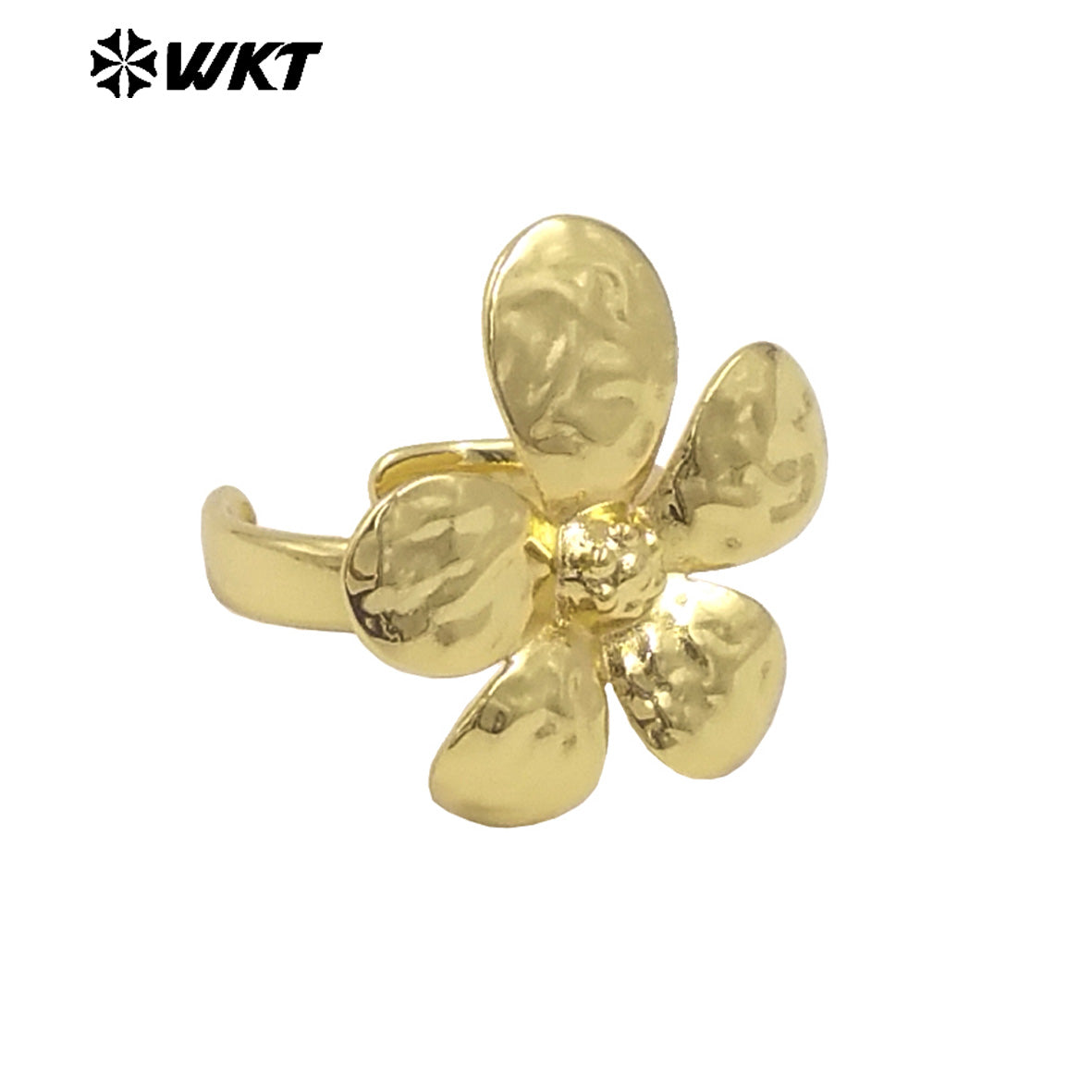 WT-R551 New Arrivals High Quality Unique Fashion Adjustable 18K Gold Plated Full Flower Ring for Lovely Woman As Birthday Gift