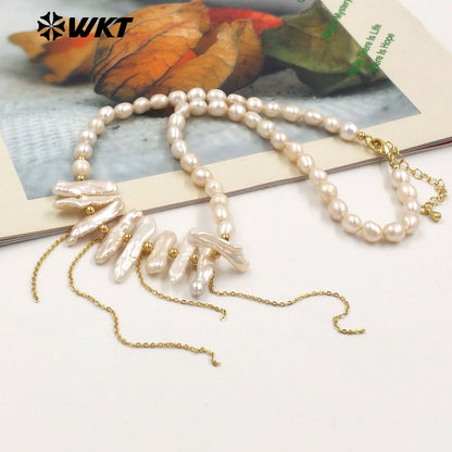 WT-JN278 Amazing Gorgeous Europe Hot Styles Natural Freshwater Pearl Necklace for Women Choker Design