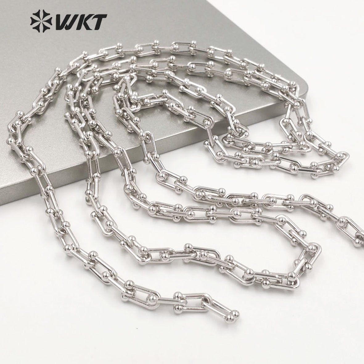 WT-BC148 WKT New Hot U Shape Resist Tarnishable Metal U Chain Women Hand Make Jewelry Findings Chain As Bracelet Necklace