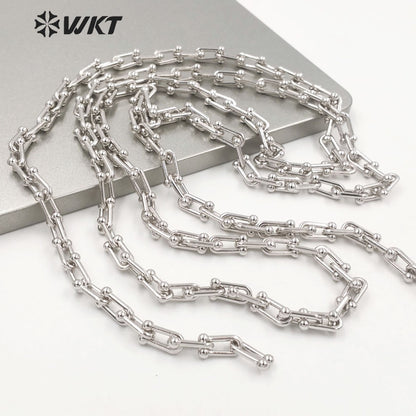 WT-BC148 WKT New Hot U Shape Resist Tarnishable Metal U Chain Women Hand Make Jewelry Findings Chain As Bracelet Necklace