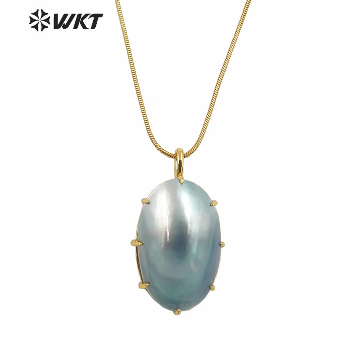 WT-JN250 Wholesale Vintage Style Trendy Natural Mabe Shell Exquisite High Quality Pendant Necklace