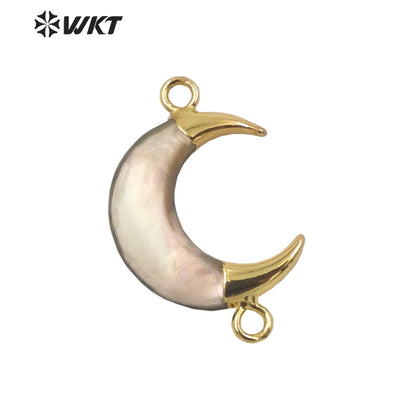WT-JP293 Crescent Lovely Pendant Smart Colorful Shell Women Earrings With 18k Gold Plated Earring Shell Earrings