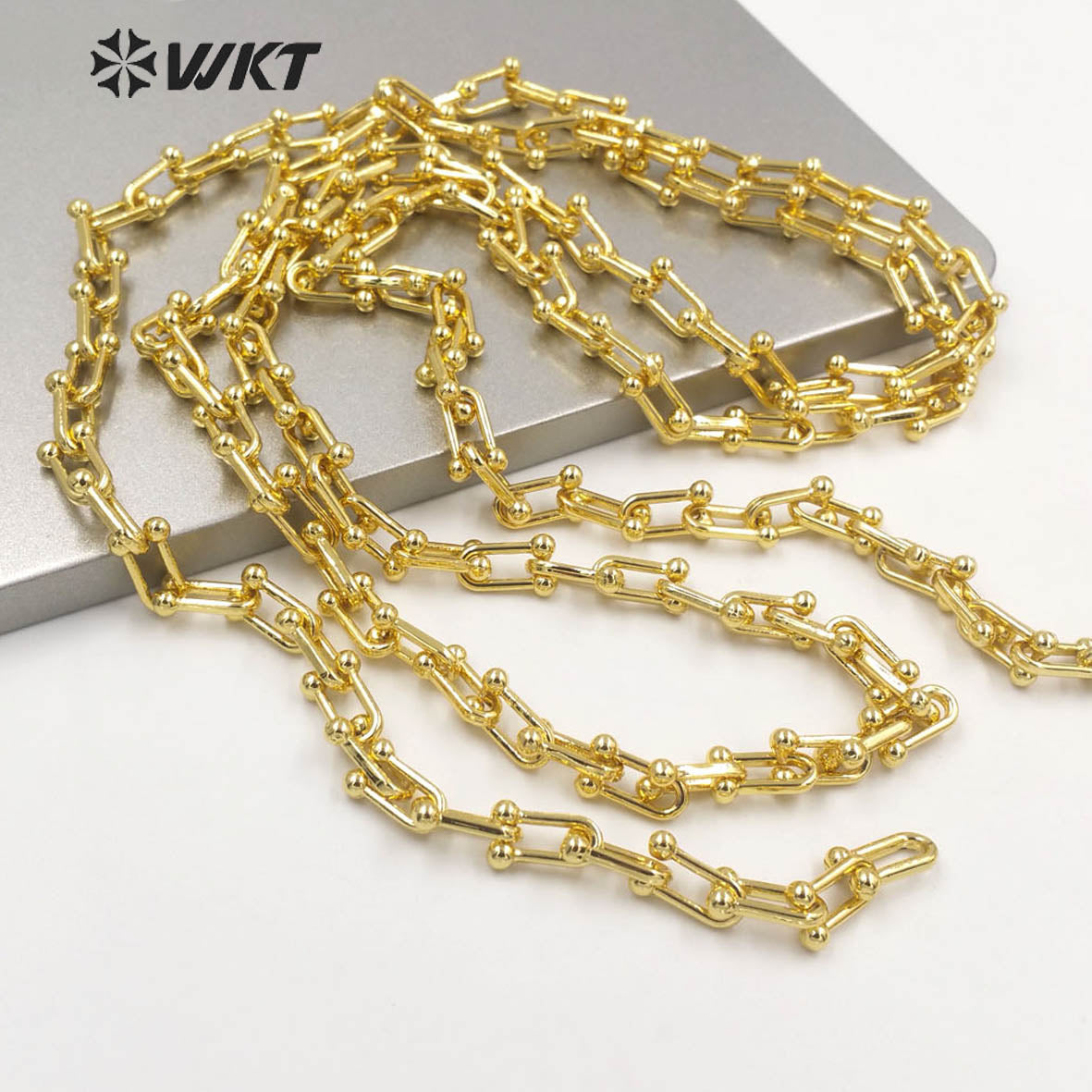 WT-BC148 WKT New Hot U Shape Resist Tarnishable Metal U Chain Women Hand Make Jewelry Findings Chain As Bracelet Necklace