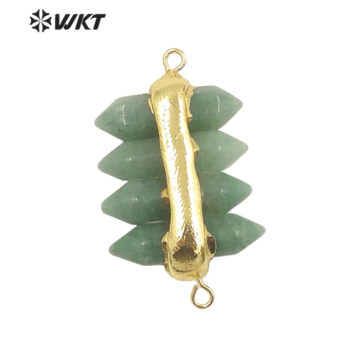 WT-C325 Amazing 4 Crystal Quartz Point With Double Loops Energey Gemstone Connectors Women Jewelry for Bracelet Make