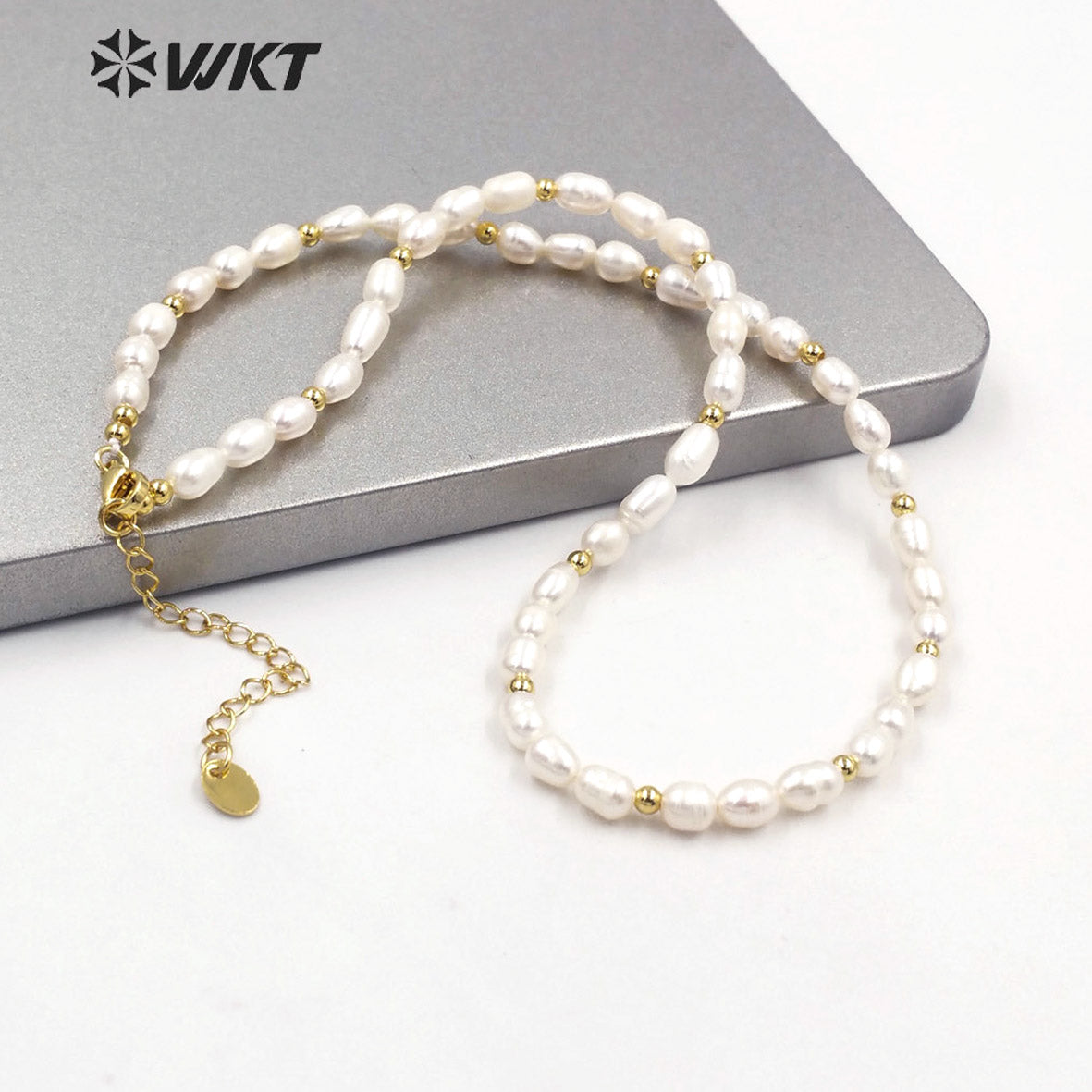 WT-JN190 Amazing Small Size Rice Pearl Chocker Necklace Elegant Women 16 Inch Long Gorgeous Real Pearl Birthday Necklace