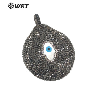 WT-JP292 Zircon Pendant Eye Embellishment Exaggerated Punk Pendant Eye-catching Earrings Women Shell Pendant