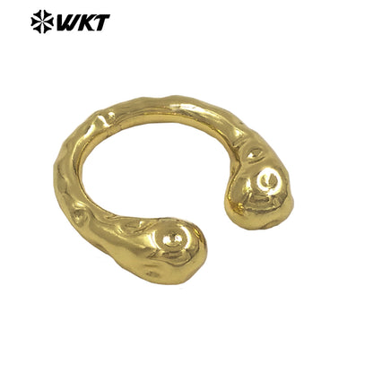 WT-R594 Good Quality Trendy Design Metal Yellow Brass Gold Electroplated Adjustable Women Ring For Simple Jewelry Matching