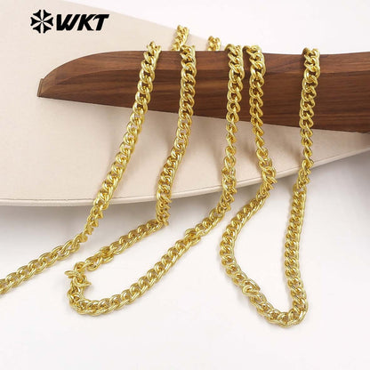 WT-BC268 Trendy Popular Design 18K Gold Plated On Yellow Brass Rope Weaving Shape Link Chains For DIY Necklace Findings