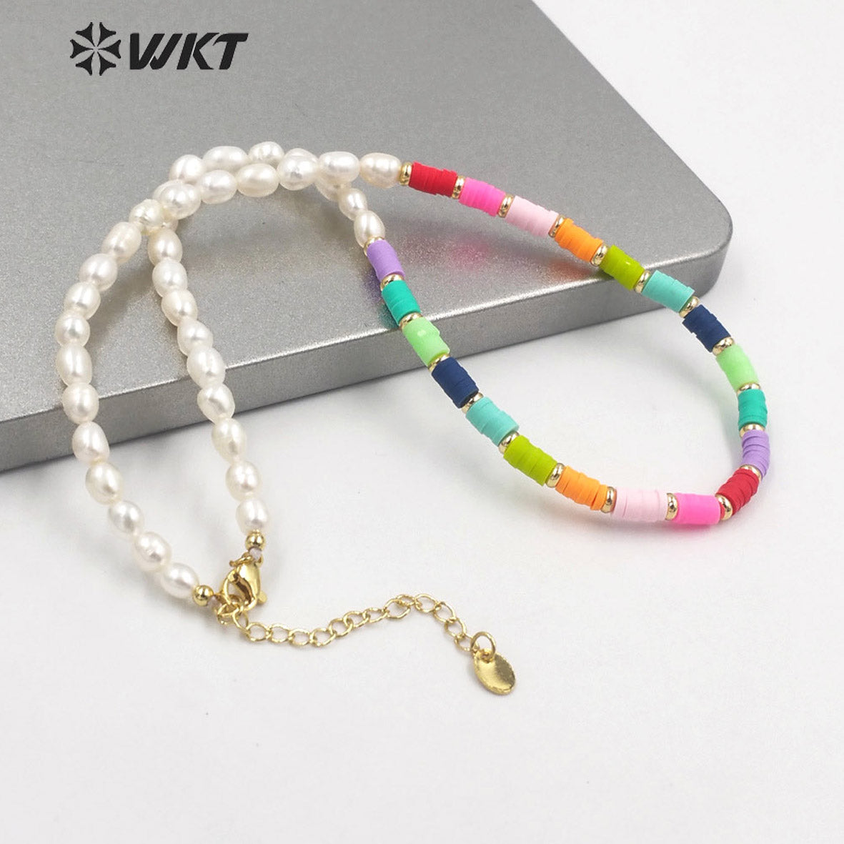 WT-JN208 Gorgeous Natural Freshwater Pearl Mix Resin Beads Necklace Winter Choker Pearl Necklace Jewelry Decorative