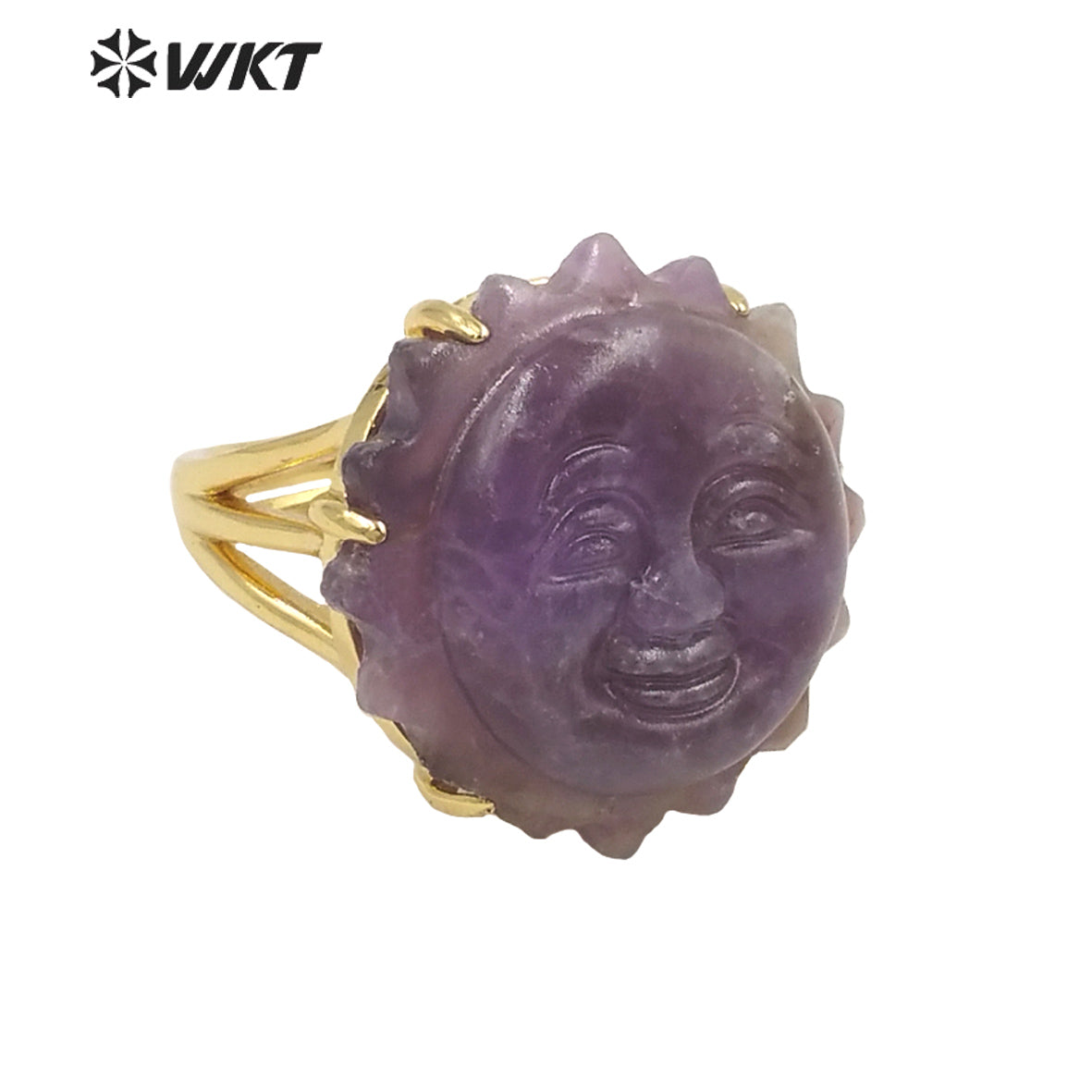 WT-R489 WKT Fashion Design Trendy Gift for Women Sun Design Colorful High Quality Gorgeous Natural Gemstone Stone Ring