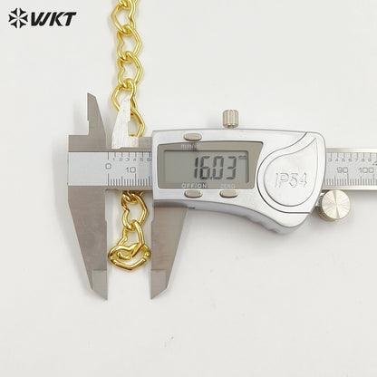 WT-BC253 Wholesale Fashion 18k Real Gold Plated Big Heart Shape Metal Chain in Resist Tarnishable For Jewelry Accessory