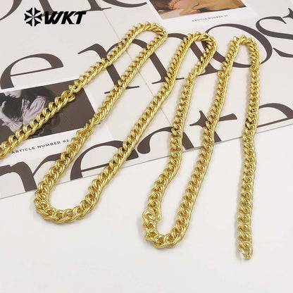 WT-BC268 Trendy Popular Design 18K Gold Plated On Yellow Brass Rope Weaving Shape Link Chains For DIY Necklace Findings