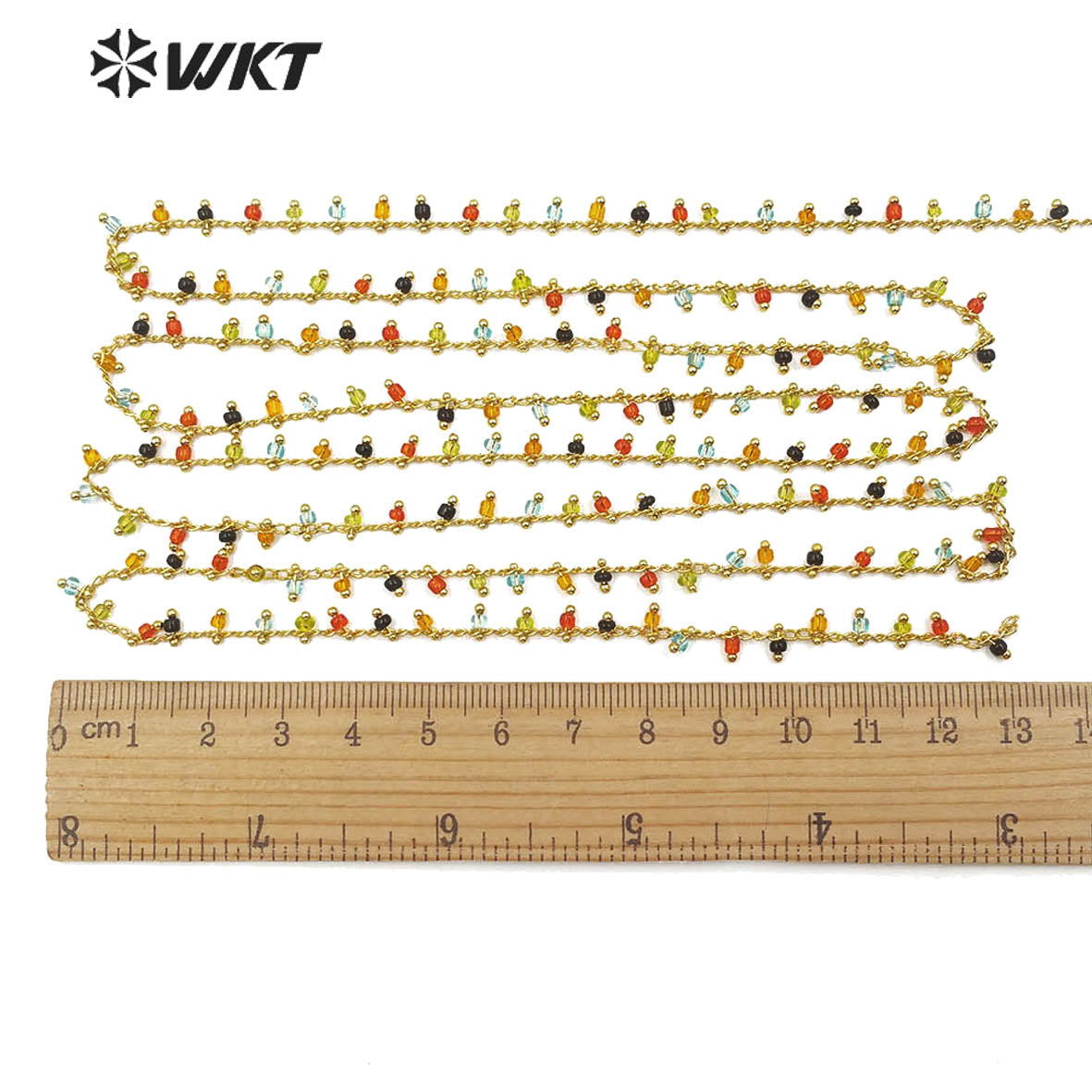 WT-RBC128 Wholesale 3mm Color Crystal Beads Chain Rosary Beads Chain New Product Can DIY Fashionable Jewelry Necklace