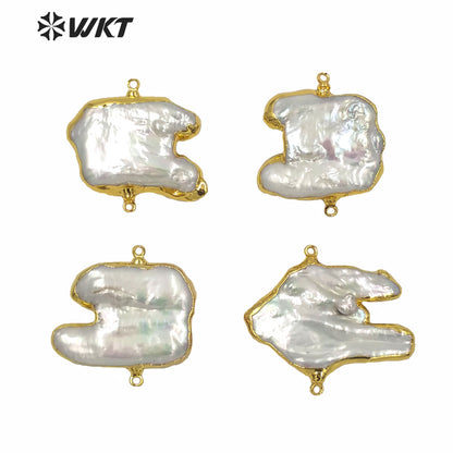 WT-JP240 Most Populared Natural Freshwater Pearl Pendant Fashion Jewelry Making Connectors Irregular Pearl Pendants