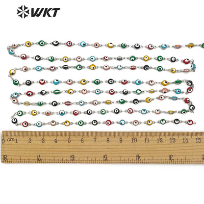 WT-RBC103 Wholesale Sliver Color Chain Can DIY Necklace and Bracelet Stainless Steel Eye Chain in IPG Plated Beads Chain
