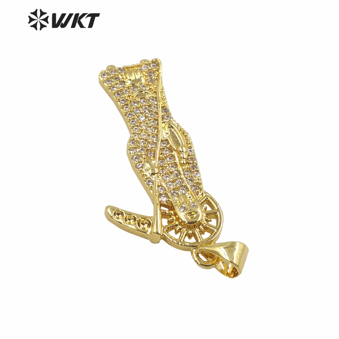 WT-MP280 Newest Vintage Style Female Deity Shaped Rectangle Shaped Cubic Zircon Madonna Design Pendant