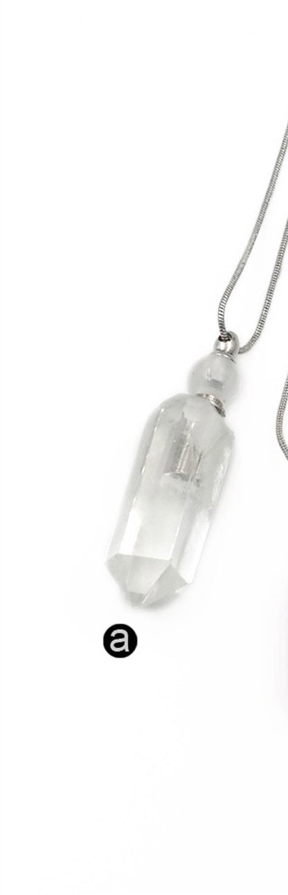 WT-N1161 Wholesale Classic Fashion Silver Necklace with Stone Perfume Bottle Pendant Silver Necklace