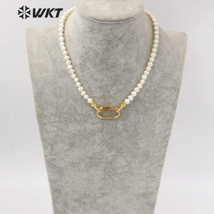 WT-JN134 WKT Amazing Design 6mm Pearl Choker Necklace With Clasp Gorgeous Fashion Wedding Pearl Necklace As Gift