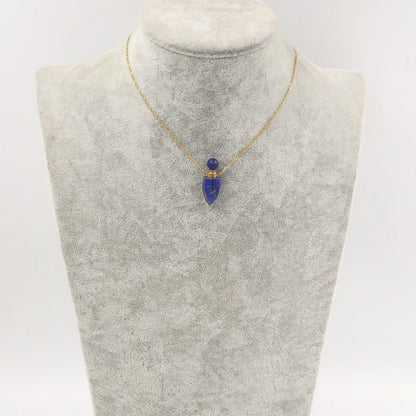 WT-N1372 Perfume Bottle Pendant Color Stone Necklace Temperament Texture Women Gifts Jewelry Necklace Natural Stone Necklace