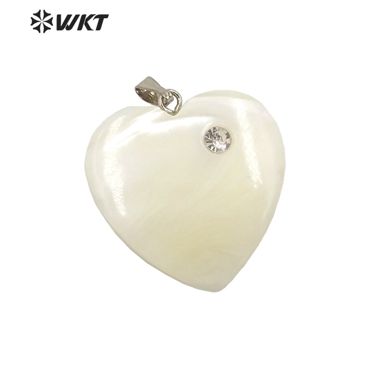 WT-JP289 WKT Retro Court Heart-Shaped Mixed Zircon Pendant Shell Pendant Women Necklace Beautiful Jewelry Shell Heart Pendant