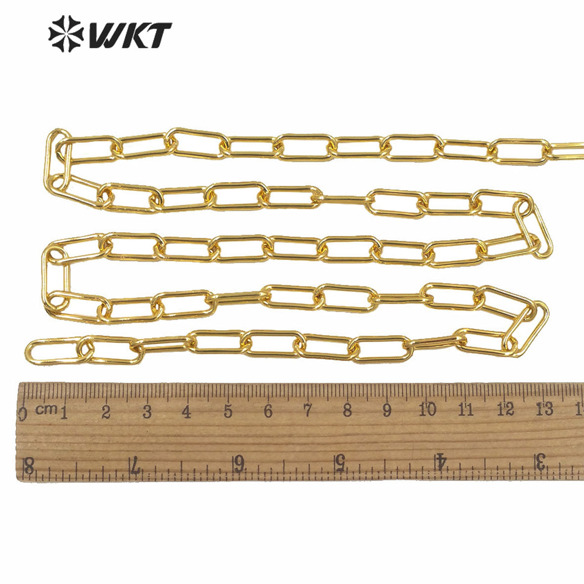 WT-BC149 WKT NEW Hot Sales Big Over Linked Chunky Chain Gold Electroplated Brass Chain for Women Necklace Popular Punk Chain